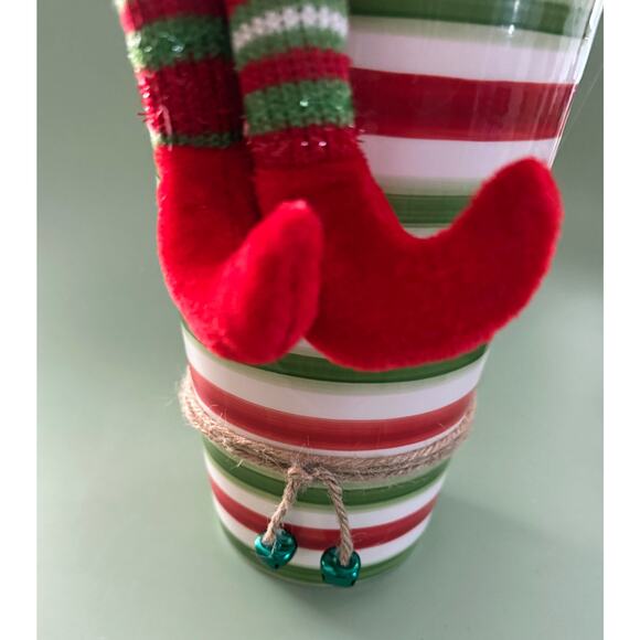 Price Reduced Vintage Christmas Elf Assemblage Centerpiece Bottlebrush Trees - Picture 7 of 7